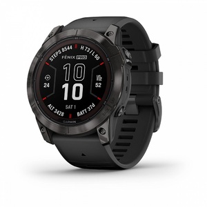 Часы Garmin fenix 7X Pro Saph Solar Carbon Gray Ti w/Black Band (010-02778-11G) (010-02778-54), фото 1