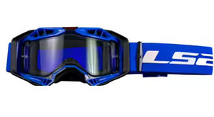 Очки кросс LS2 AURA Goggle с прозрачной линзой (черно-синие с прозрачной линзой, Black blue with clear visor), фото 2