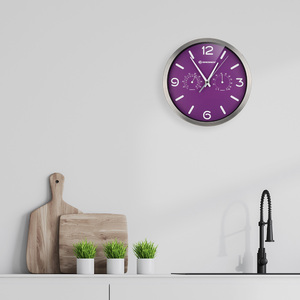 Часы настенные Bresser MyTime ND DCF Thermo/Hygro, 25 см, фиолетовые, фото 4