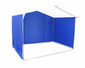 Палатка торговая Митек Домик 4.0х3.0 К (труба 20х20) бело-синий, фото 1
