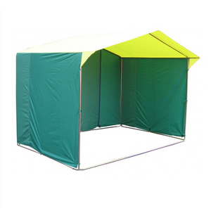 Торговая палатка Митек "Домик" 3,0х3,0 К желто-зеленая (квадратная труба 20х20 мм)