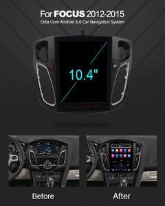 Штатная магнитола CARMEDIA OL-1208-10 Tesla Style (C600+) Ford Focus 2011+, фото 5