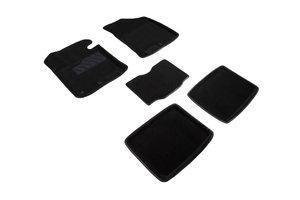 Ворсовые 3D коврики в салон Seintex для Hyundai i40 2012-н.в. (черные), фото 1