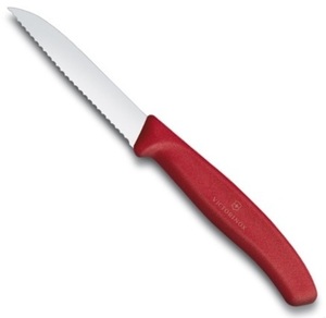 Нож Victorinox для очистки овощей, лезвие 8 см волнистое, красный, фото 1