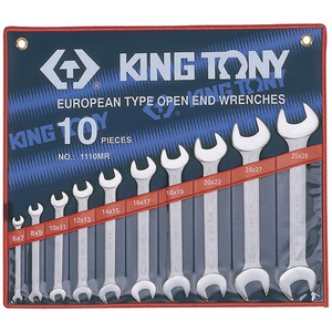 Набор рожковых ключей, 6-28 мм, 10 предметов KING TONY 1110MR, фото 1