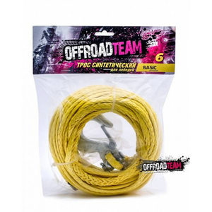 Трос синтетический OffRoadTeam Basic 6мм х 15м, с крюком, фото 4