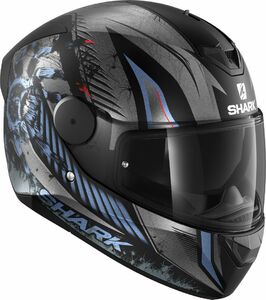 Шлем SHARK D-SKWAL 2 ATRAXX MAT матовый Black/Grey/Blue L, фото 3