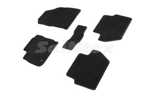 Ворсовые LUX коврики в салон Seintex для Ford EDGE 2011-2014 (черные, 88669)