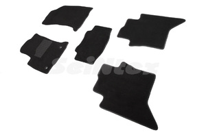 Ворсовые LUX коврики в салон Seintex для Toyota Hilux VIII 2015-н.в. (черные, 89665)