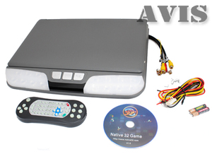 Автомобильный потолочный монитор 15,6" со встроенным DVD плеером AVEL AVS1520T (Cерый), фото 6