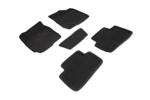 Ворсовые 3D коврики в салон Seintex для KIA Cerato II 2009-2013 (черные)
