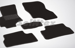 Ворсовые LUX коврики в салон Seintex для Hyundai Accent 2000-2012 (черные, 82373), фото 1