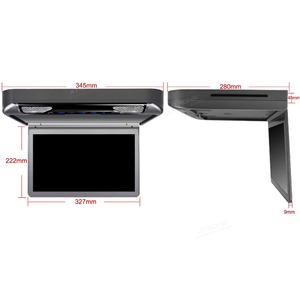 Автомобильный потолочный монитор 13.3" со встроенным Full HD медиаплеером ERGO ER13S-DVD (черный), фото 5