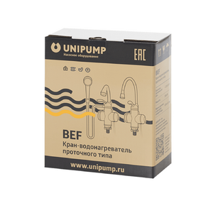 Проточный кран-водонагреватель UNIPUMP BEF-008AF с дисплеем и гибким изливом (силикон), фото 2