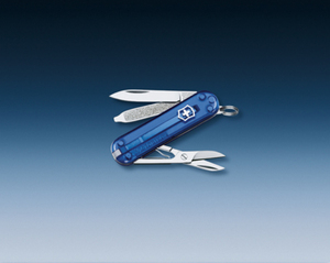 Нож-брелок Victorinox Classic, 58 мм, 7 функций, полупрозрачный синий, фото 2