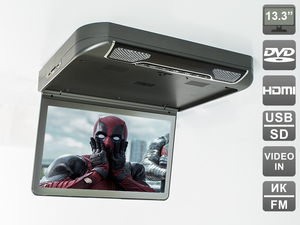 Автомобильный потолочный монитор 13,3" со встроенным DVD плеером AVEL Electronics AVS440T (серый), фото 1