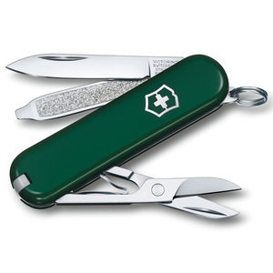 Нож-брелок Victorinox Classic, 58 мм, 7 функций, зеленый