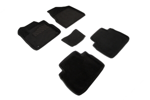 Ворсовые 3D коврики в салон Seintex для Nissan Murano II 2008-2015 (черные, 86727)