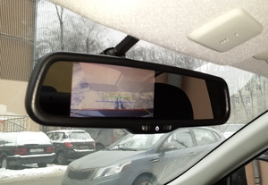 Зеркало заднего вида с монитором 4.3" Redpower M43 крепление 2 (Renault, Nissan, Volvo, Peugeot, Citroen и пр.), фото 2