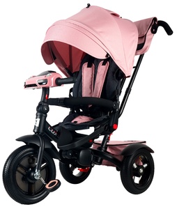Велосипед коляска трехколесный с ручкой Tech Team Luxury розовый pink 2025