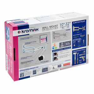 Настенный кронштейн для LED/LCD телевизоров KROMAX TECHNO-11W WHITE, фото 10