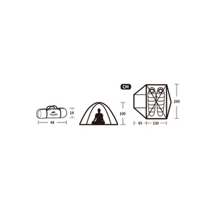 Палатка Naturehike P-Series NH18Z022-P 210T/65D, двухместная, серо-голубая, 6927595783597, фото 2