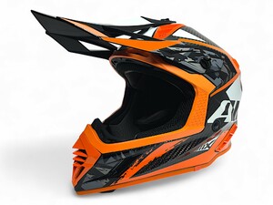 Шлем AiM RH855 Carbon TERRAIN глянцевый Black/Orange M, фото 2