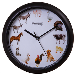 Часы настенные Bresser Junior, 25 см, с животными, фото 1