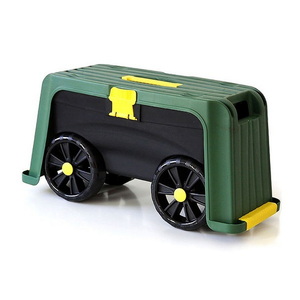 Скамейка-перевертыш садовая Helex с ящиком на колесах 4в1, зеленый/черный, фото 1