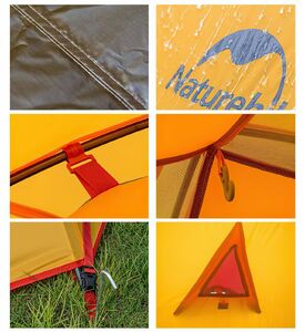 Палатка Naturehike NH18Z033-P трехместная желтая, фото 3