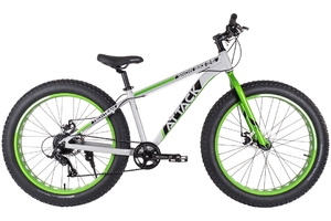 Велосипед Tech Team Attack 26"х19" Fat зеленый 2023