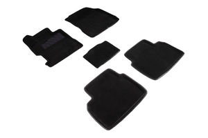 Ворсовые 3D коврики в салон Seintex для Honda Civic VIII Sedan 2006-2012 (черные)