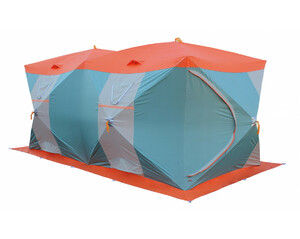 Палатка для зимней рыбалки Митек Нельма-Куб 4 Люкс ПРОФИ (оранж-беж/изумрудный), фото 1
