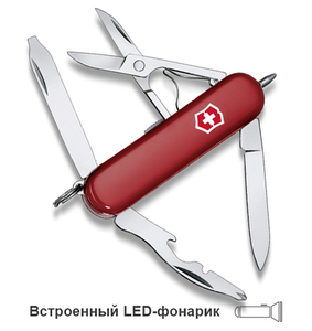 Нож-брелок Victorinox Classic Midnite Manager, 58 мм, 10 функций, красный, фото 4
