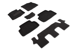 Ворсовые 3D коврики в салон Seintex для KIA Sorento IV 7 seats 2020-н.в. (черные)