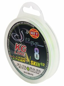 Шнур плетёный WFT KG SLIGG LAZER SKIN G2 x8 Chartreuse150/012, фото 1