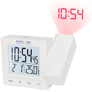 Часы цифровые Explore Scientific с проектором и термометром, белые, фото 2