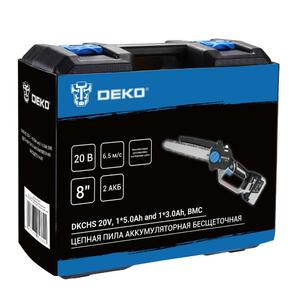 Пила цепная аккумуляторная бесщеточная DEKO DKCHS 20V, 20В, 1x5.0Ач и 1x3.0Ач, 2 цепи в кейсе, фото 11