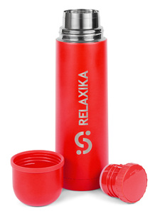 Термос Relaxika 101 (0,75 литра), красный (стикерпак "Альпинизм"), фото 6