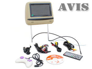 Подголовник со встроенным DVD плеером и LCD монитором 7" Avel AVS0745T (Бежевый), фото 4