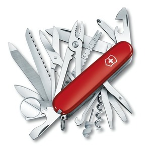 Нож Victorinox SwissChamp, 91 мм, 33 функции, красный, кожаный чехол, блистер, фото 3