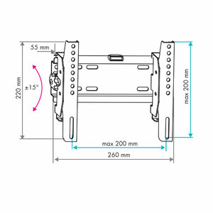 Настенный кронштейн для LED/LCD телевизоров VLK TRENTO-38 BLACK, фото 7