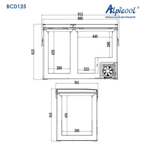 Автохолодильник компрессорный двухкамерный Alpicool BCD125 (12/24/220В), фото 11