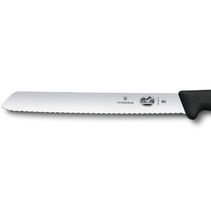 Нож Victorinox для хлеба, лезвие 21 см волнистое, черный, фото 3
