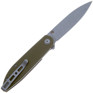 Складной нож SENCUT Bocll II D2 Steel Gray Stonewashed Handle G10 OD Green, фото 2