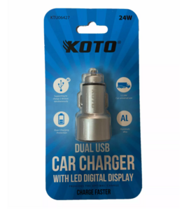 Автомобильное зарядное устройство KOTO KTU06427 DUAL USB (2-USB,12/24В), фото 3