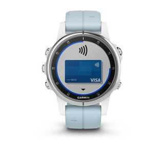 GPS-часы Garmin fenix 5S Plus белый с голубым ремешком, фото 3