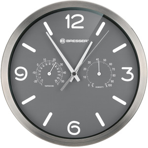 Часы настенные Bresser MyTime ND DCF Thermo/Hygro, 25 см, серые, фото 2