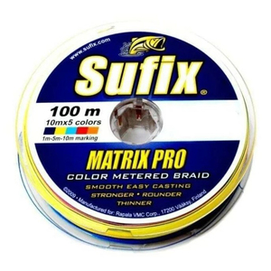 Леска плетеная SUFIX Matrix Pro разноцвет. 100м 0.18мм 13.5кг