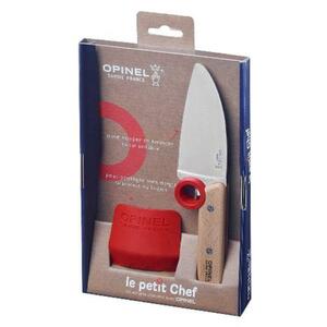 Нож шеф-повара Opinel+защита пальцев, деревянная рукоять, нержавеющая сталь, коробка, 001744, фото 1